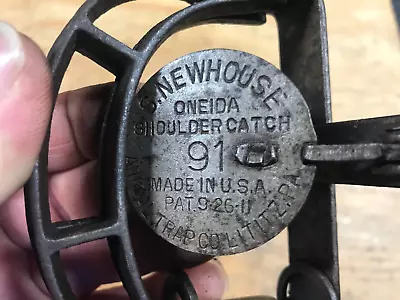 Newhouse Oneida #91 SHOULDER CATCH TRAP ATC Vintage Antique Mountain Men F2 • $89.99