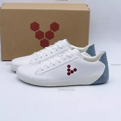 Vivobarefoot Men's Geo Court Barefoot Leather Sneakers 300110-02 White Blue Red • $124.95