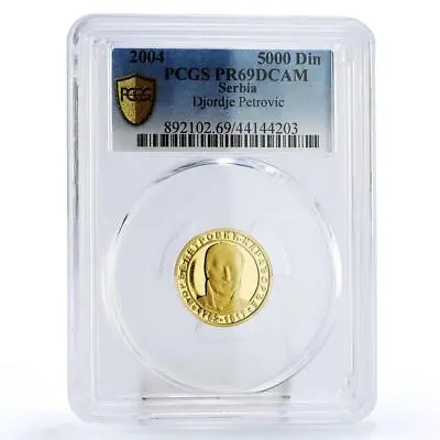 Serbia 5000 Dinara 200 Anni. First Uprising Djordje Petrovic PR69 PCGS Gold 2004 • $799.59
