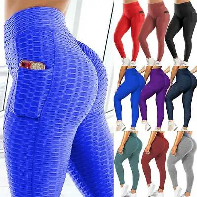 £8.66 • Buy Women Anti-Cellulite Leggings Compression Gym Yoga Pants Push Up Sports Trousers