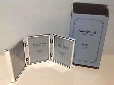 £9 • Buy Foframe Silver Plated  Brass Triple Folding Photo  Frame - 2.5  X 3.5  - BNIB