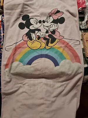 Disney Minnie And Mickey Mouse Beach / Bath Towel Rainbow Pink  • £4.95