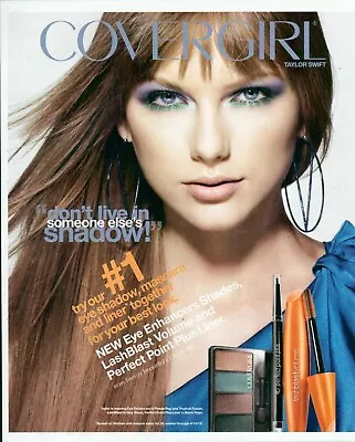 COVERGIRL Cosmetics Magazine Print Ad Taylor Swift EYE SHADOW  MASCARA VTG 2012 • £12.34