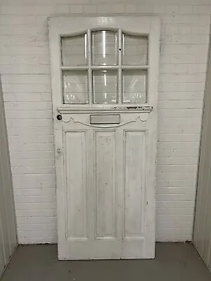 Reclaimed Edwardian Wooden Panel External Front Door 2130 Or 2135 X 910mm • £475