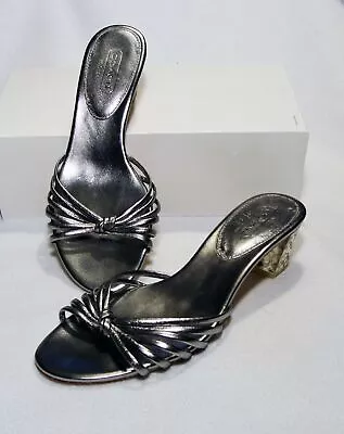 Vintage Stunning Coach Olay Silver Metallic Kidskin Shoes A0217 Sz. 8 1/2 M Nib • $39.99
