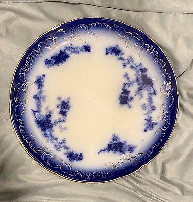 Antique Flow Blue Labelle Wheeling-Plate 14.5 Inches -Wonderful Condition • $80