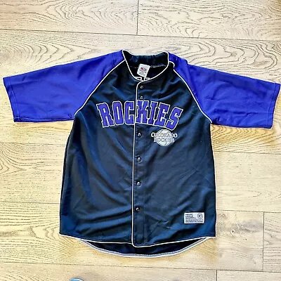 Colorado Rockies Matt Holliday #5 Rare VTG Mens L Black/Purple Stitched Jersey • $59.97