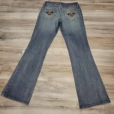 Bubblegum USA Jeans Womens 11/12 Blue  Flare Leg Low Rise Denim VTG • $26