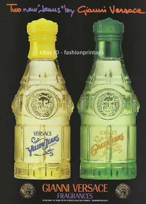 Vintage VERSACE Fragrances 1-Page Magazine PRINT AD 1996 Unique Colorful Bottles • $10