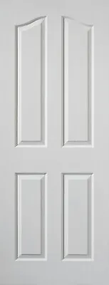 ✅Branded White Textured 4 Moulded Panel Edwardian Top Arched Internal Door • £65.99