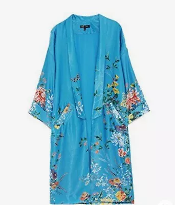 Zara Kimono Size M | Zara Aqua Blue Print Kimono TRF Collection • $15.20