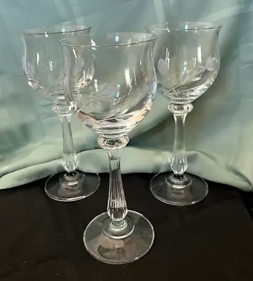 Mikasa APRIL ROSE Crystal Wine Goblets Set Of 3 • $29.50