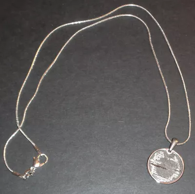 Meteorite Necklace Laser Cut Sliced Aletai Meteorite Pendant & 20  Silver Chain • $32.99