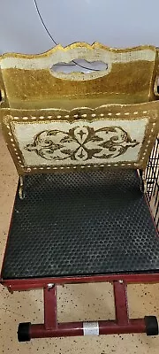 Vintage Florentine Magazine Newspaper Rack Gold Gilt Italy Wood Painted LARGE • $65