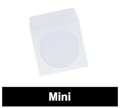 100g White Paper Sleeves Mini CD/DVD Window With Flap Lot • $11.95