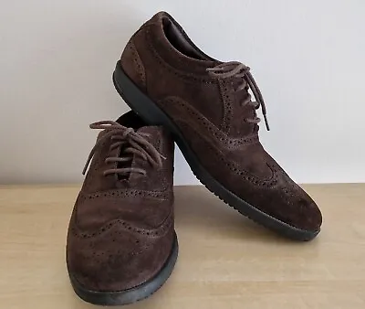 £9.99 • Buy Rockport Adiprene Brogues UK8.5 EUR42.5 Suede Brown Leather Lace Up VGC