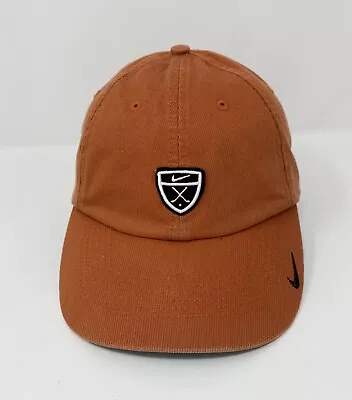 Nike Vintage Golf Corduroy Hat Orange StrapBack Cap 2004/Black Swoosh Logo OSFM • $13.49