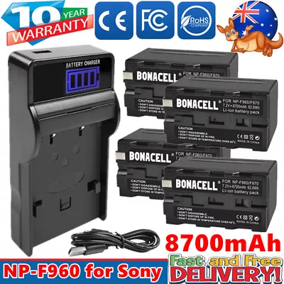 2/4PCS 8700mAh NP-F960 Battery / USB Charger For Sony NP-F970 NP-F950 NP-F930 • $86.99