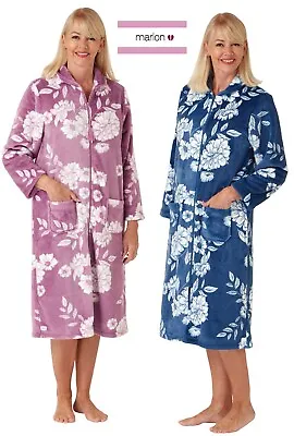 Ladies Floral Super Soft Fleece Zip Up Through Dressing Gown*fleece 8/26 33840 • £30
