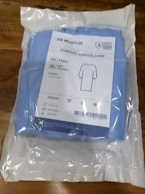 One (1) 3A Medical Standard Surgical Gown Level 3 AAMI PB70 Sterile XXL  • $9.99