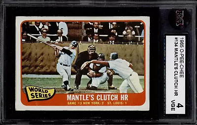 1965 Opc #134 Mantle's Clutch Hr Ksa 4 Very Good- Excellent • $91.07