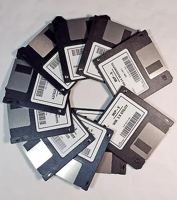 10 X 3.5  1.44MB HD BLACK FLOPPY DISKS DISKETTES - Written Once Stored • £7.20