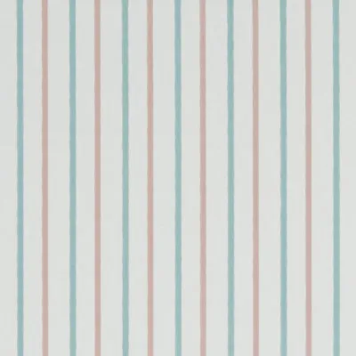 £0.99 • Buy Walcott Pastel Duck Egg And Pink Nautical Stripe Curtain And Upholstery Fabric