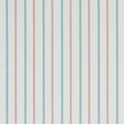 £0.99 • Buy Walcott Pastel Duck Egg And Pink Nautical Stripe Curtain And Upholstery Fabric
