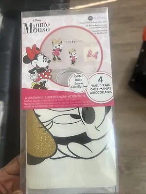 RoomMates RMK3580SCS MINNIE MOUSE PEEL & STICK WALL DECALS WITH GLITTER  • $4.85