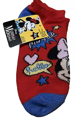 Socks Disney Minnie Mouse Girls 3 Pairs Shoe Size 10-4 Pink Red Blue NWT • $5.99