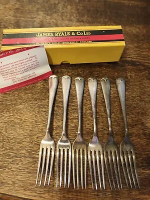 Vintage Boxed Set Of 6 James Ryals & Co Ltd Table Forks • £10