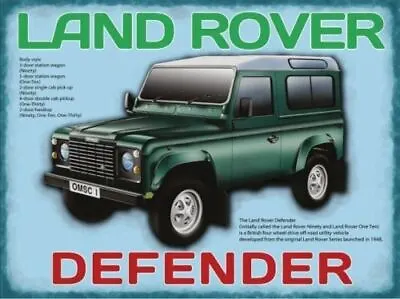 Land Rover Defender. Classic British Green 4x4-Pare Metal/Steel Wall Sign • £4.95