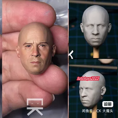 1:6 1:12 1:18 Scale Vin Diesel Head Sculpt For Male Action Figure Body Doll Toy • $21.39