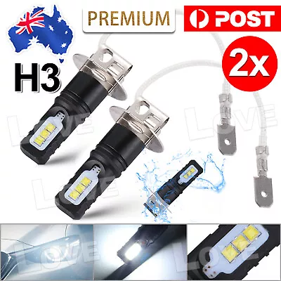 2X H3 160W 20000LM LED Car Headlight Conversion Globes Bulbs Beam 6500K White AU • $15.85