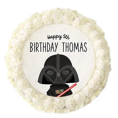 1 X PERSONALISED 7.5  Star Wars | Birthday Party Rice Paper Edible Cake Topper • £3.29