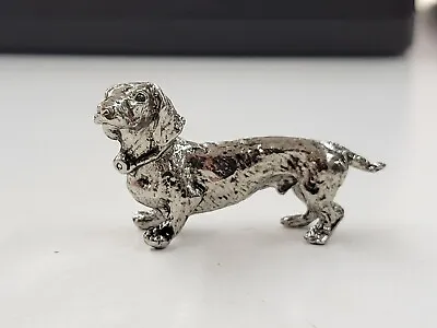 Vintage Miniature Silver-tone Dachshund Dog Figurine. Unbranded • $9.99