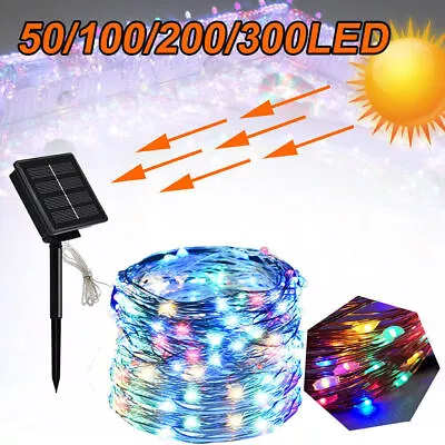 Solar Meteor Shower Lights Fairy String Lights Outdoor Garden Waterproof Decor • $6.53