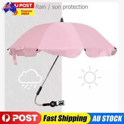 UV Protection Baby Stroller Parasol Adjustable Waterproof Umbrella (Pink) • $19.39