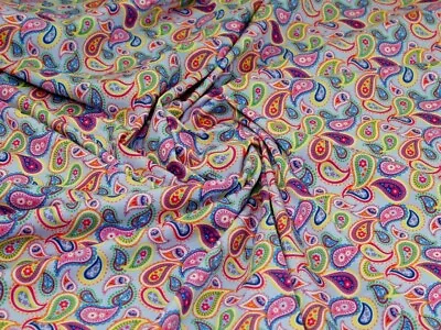 Minerva Cotton Jersey Stretch Knit Fabric Multicoloured - Per Metre • £14.99