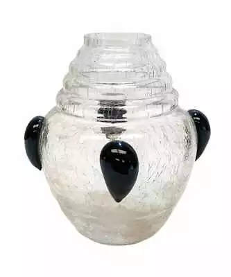 Murano Crackle Clear Glass Vase Primavera Style • $970