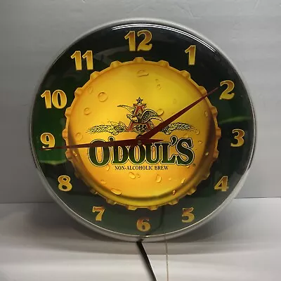 Vintage 1991 O'Doul's Non Alcoholic Beer 14  Light Up Clock Sign *BAD CLOCK* • $39.99