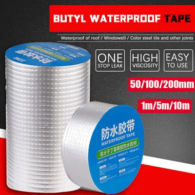 £4.99 • Buy Super Strong Waterproof Tape Butyl Seal Rubber Aluminum Foil Tape 50-200mm*1-10m