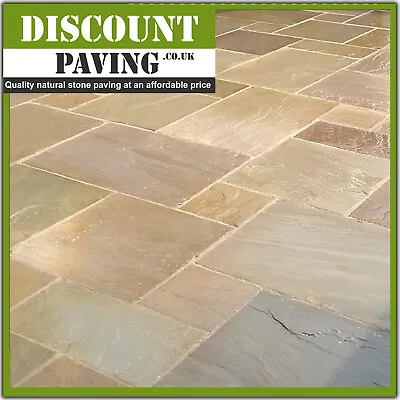 Raj Green 22mm CALIBRATED 18.90m2 Mix Patio Indian Sandstone Paving BEST PRICE! • £450
