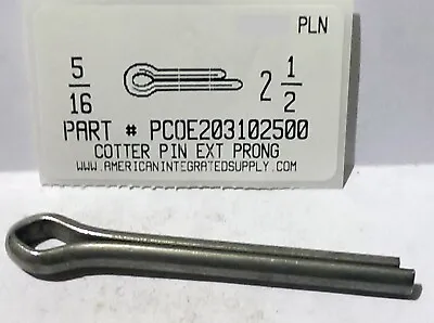 5/16x2-1/2 Cotter Pins Extended Prong Steel Plain (20) • $16.75