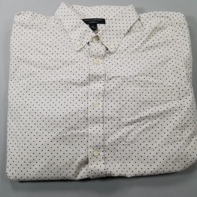 $17.75 • Buy Banana Republic Short Sleeve Shirt Men's XL White Polka Dot Standard Fit Casual