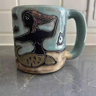 Mara Design Mermaid Mug Coffee Cup Mexico Art Pottery Handmade Fish Beach Signed • $29.99