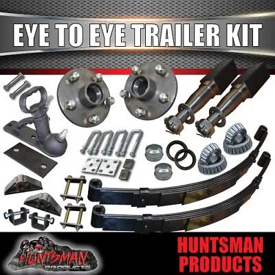 $259 • Buy Diy Single Axle Trailer Kit 1000kg 60mm Eye To Eye Springs 40mm Stub Axles
