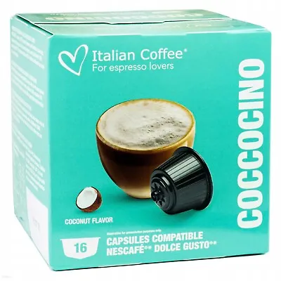 Italian Coffee COCCOCINO Coconut Coffee Pods For DOLCE GUSTO 1 Box SHIPS FREE • $16.99