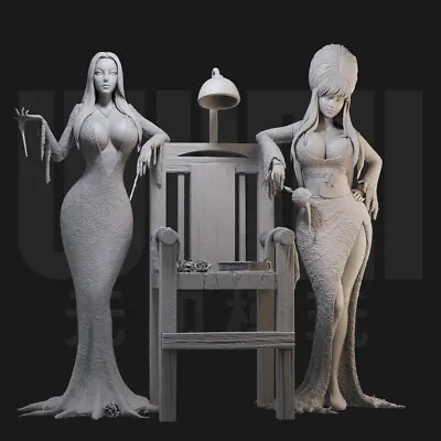 Elvira & Morticia 3D Printing Unassembled Unpainted Resin Model Kits Garage Kits • $57