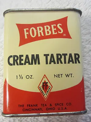 1 Forbes Cream Of Tartar Tin Can The Frank Tea & Spice Co Cincinnati Ohio VTG • $14.99